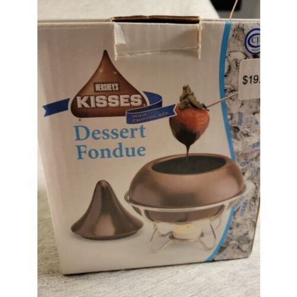 Hershey's Kisses Chocolate Dessert Fondue Set ceramic candy dish - Picture 4 of 10